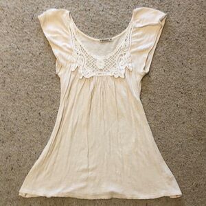 Forever 21 Beige Embroidered Blouse